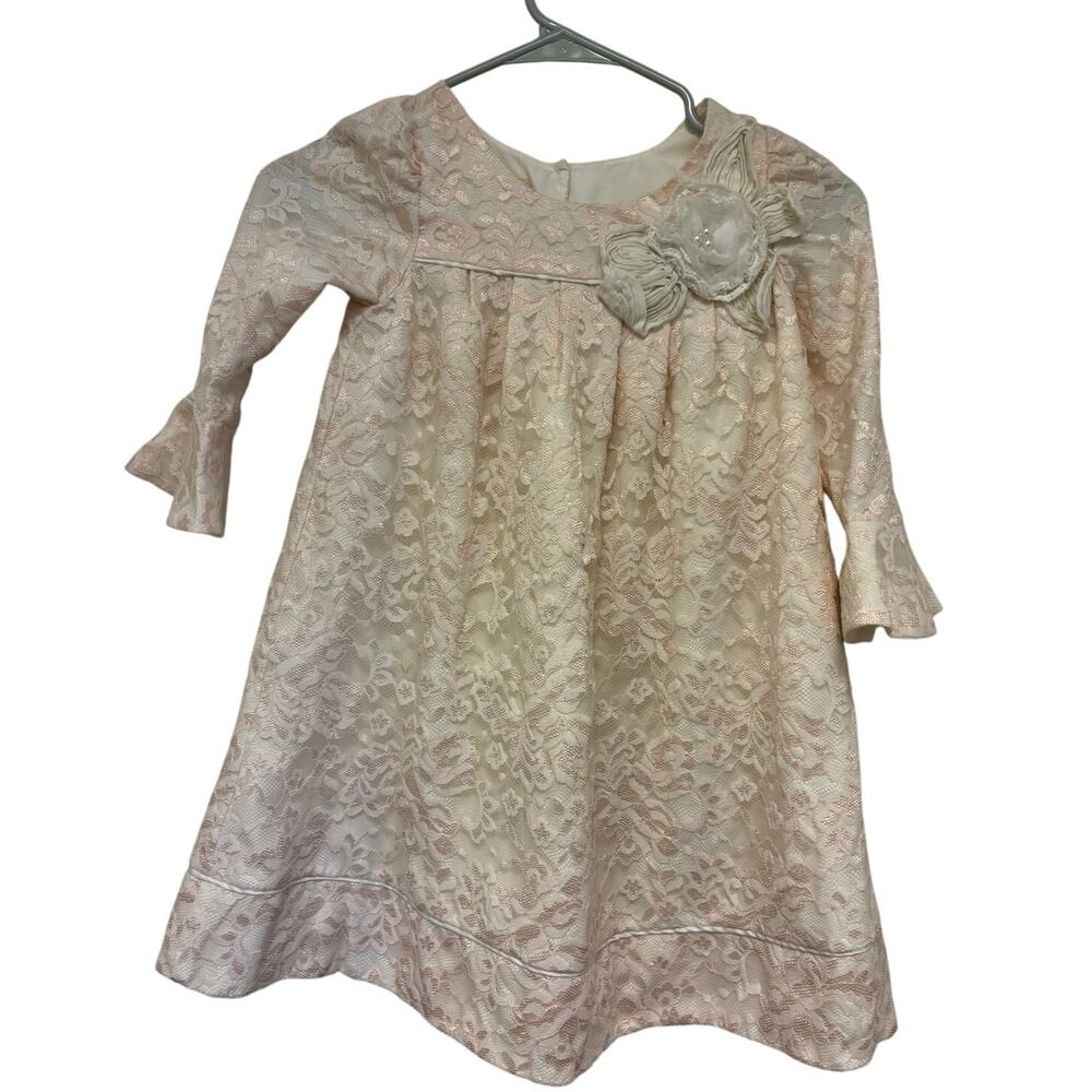 Laura Ashley London Lace Party Dress Bell Sleeve Size 6X
